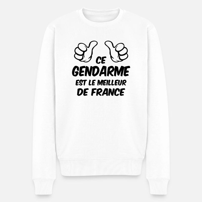 MEILLEUR GENDARME - Pull Premium bio Homme - blanc