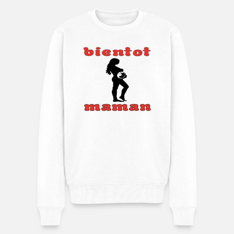 bientot maman 2 - Pull Premium bio Homme - blanc