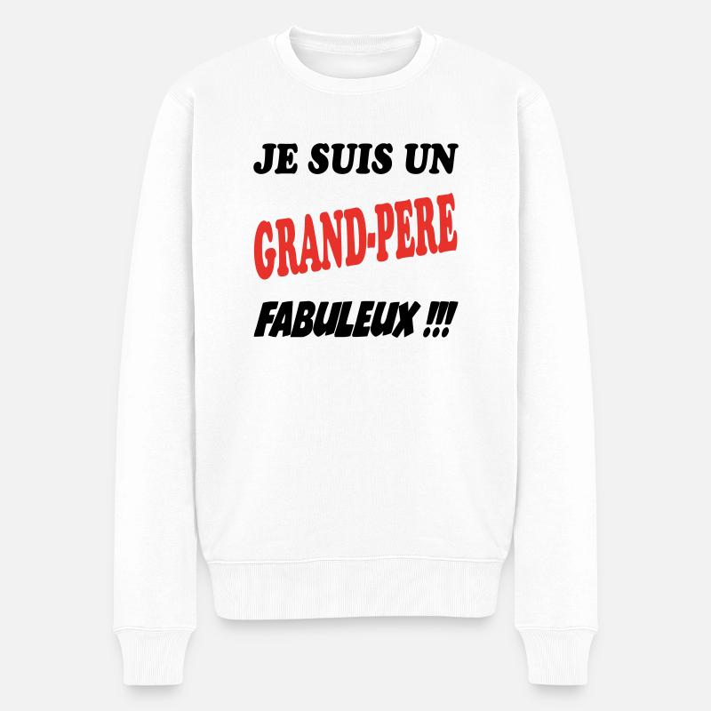 Ich bin ein fabelhafter Großvater!! - Männer Premium Bio Pullover - Weiß
