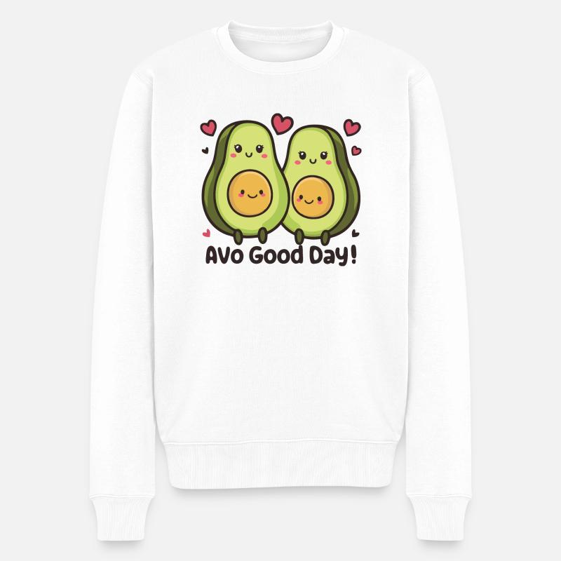 Avocado - Männer Premium Bio Pullover - Weiß