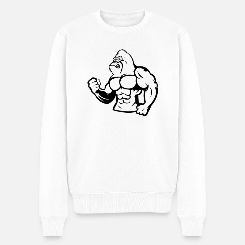 gorilla silverback 01 - Männer Premium Bio Pullover - Weiß