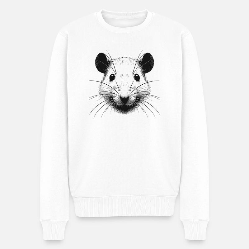 Ratte - Männer Premium Bio Pullover - Weiß