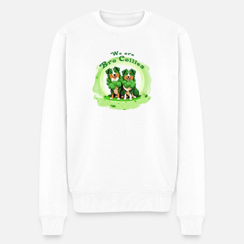 We are Bro Collies - Männer Premium Bio Pullover - Weiß