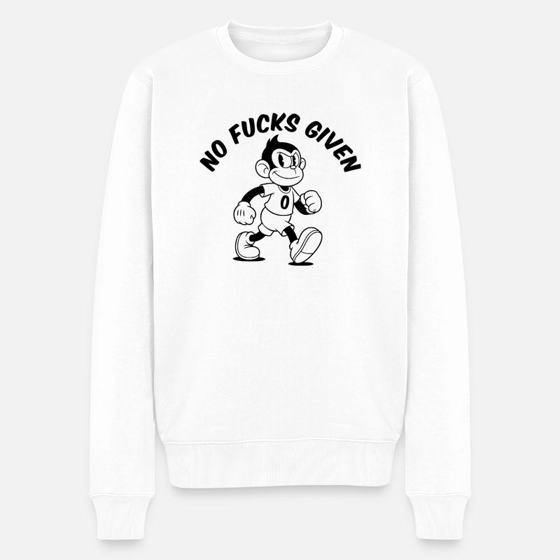 zerofucksgiven - Pull Premium bio Homme - blanc