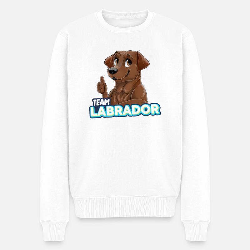 TEAM Labrador - Chocolat - Pull Premium bio Homme - blanc