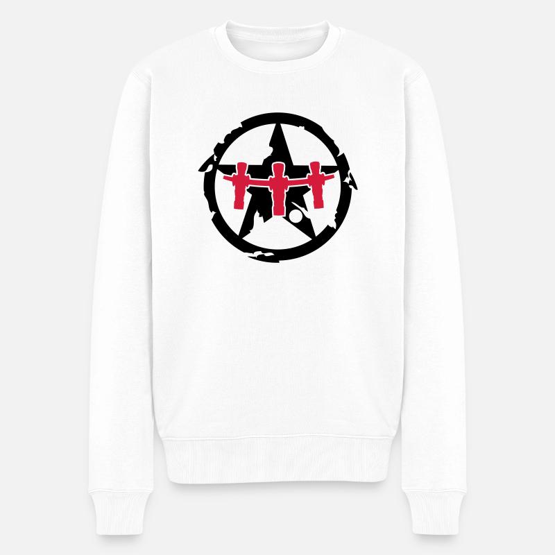 Kicker Stern - Männer Premium Bio Pullover - Weiß