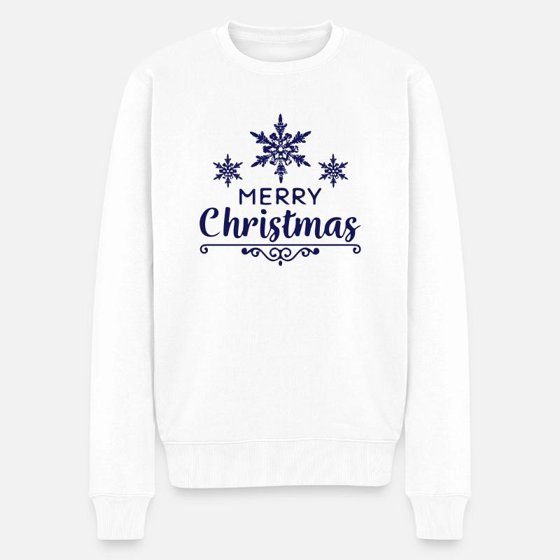 merry_christmas_2 - Männer Premium Bio Pullover - Weiß