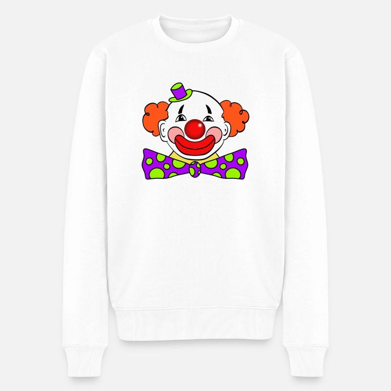 Clown - Männer Premium Bio Pullover - Weiß