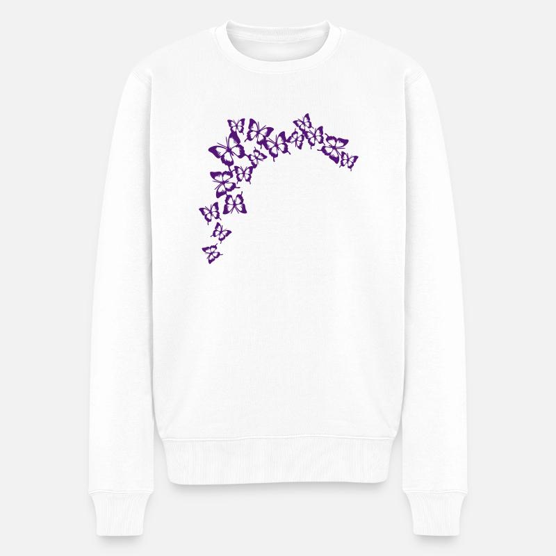 butterflies - Männer Premium Bio Pullover - Weiß