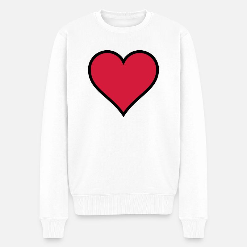Heart - Pull Premium bio Homme - blanc