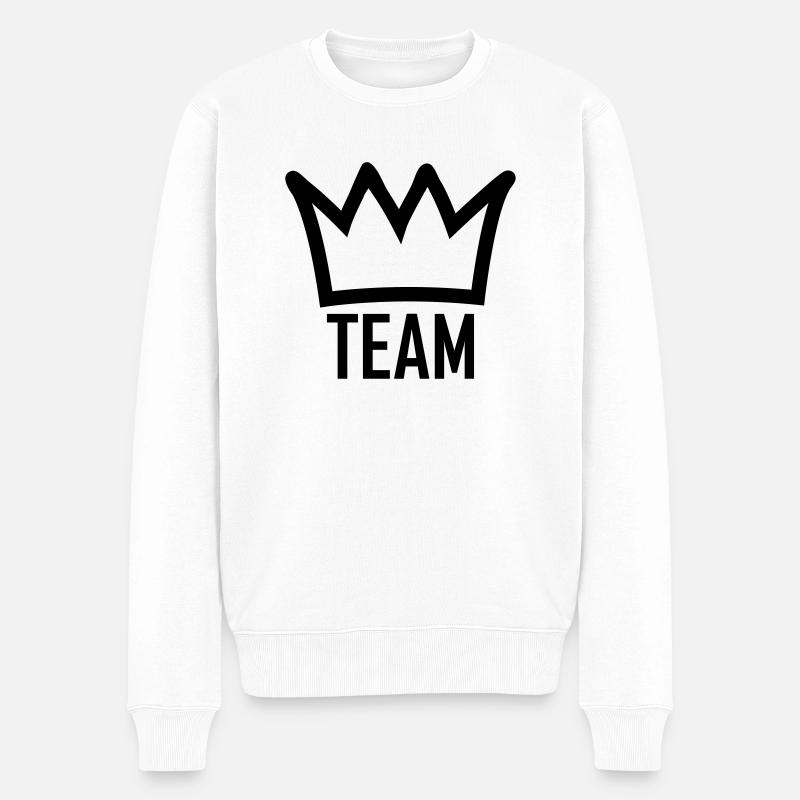 team - Männer Premium Bio Pullover - Weiß