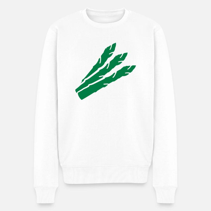 Spargel - Männer Premium Bio Pullover - Weiß