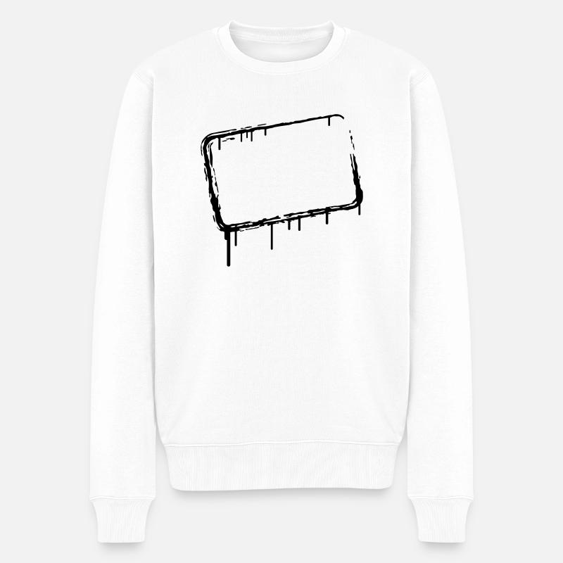 Graffiti Rahmen - Männer Premium Bio Pullover - Weiß