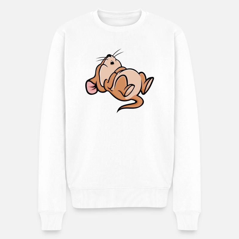 Schlafen Maus - Männer Premium Bio Pullover - Weiß