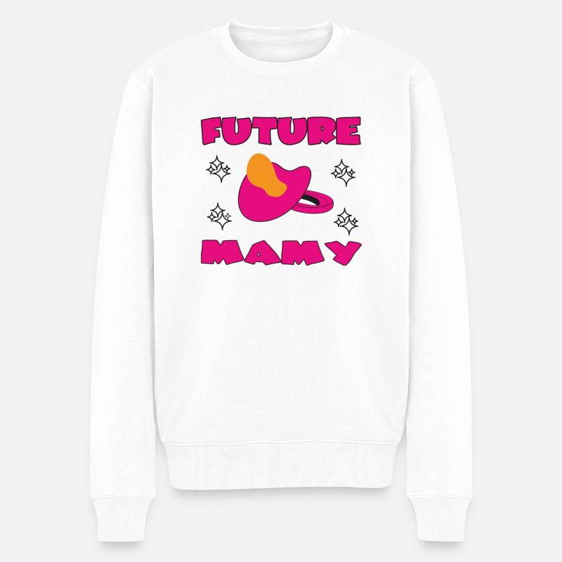 Future mamy - Männer Premium Bio Pullover - Weiß