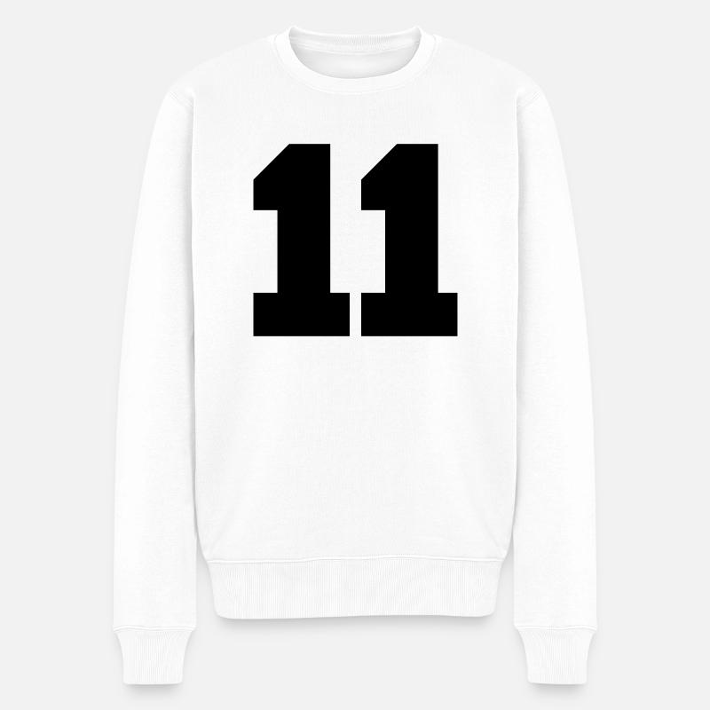 11 - Männer Premium Bio Pullover - Weiß