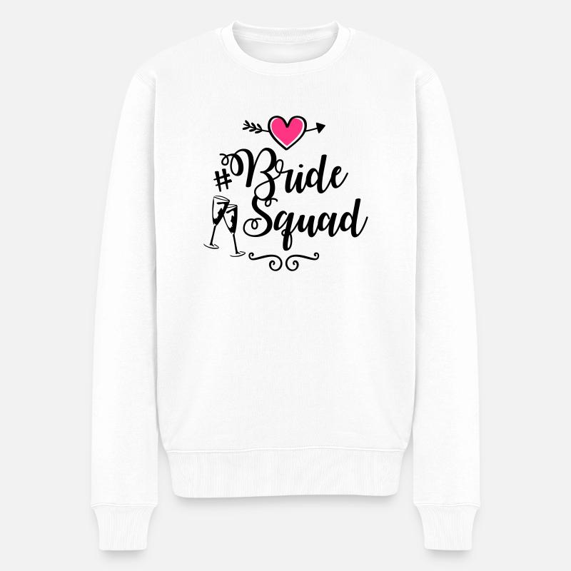 bride squad heart - Männer Premium Bio Pullover - Weiß