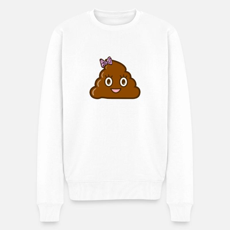 Mrs. Turd - Jolie dame de pile de caca avec noeud - Pull Premium bio Homme - blanc