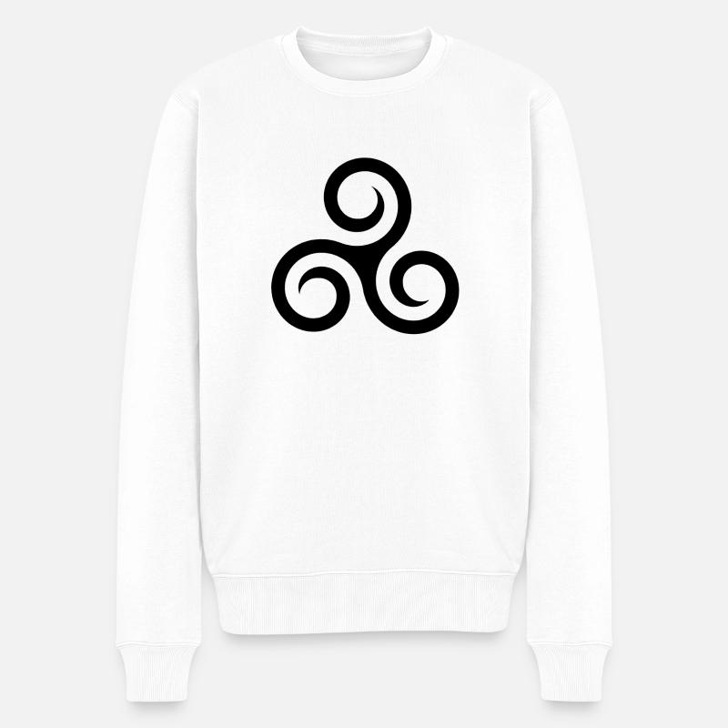 Triskell - Männer Premium Bio Pullover - Weiß