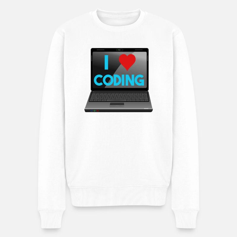 Programmieren, Programmierer, Informatiker - Männer Premium Bio Pullover - Weiß