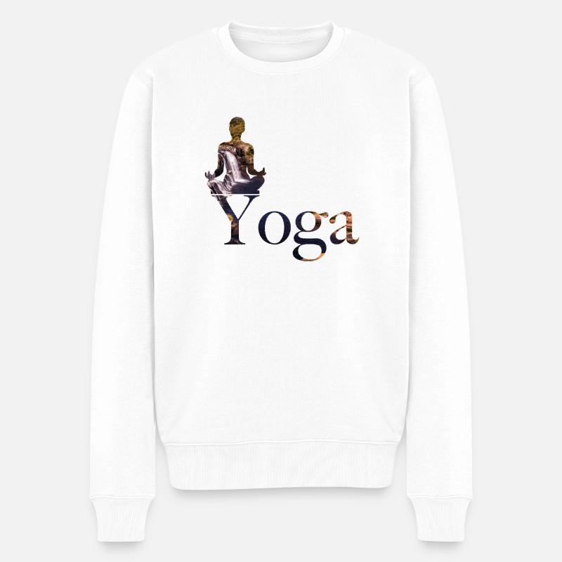Yoga - Männer Premium Bio Pullover - Weiß