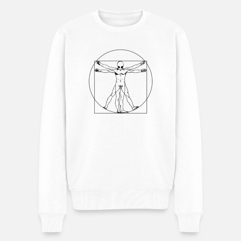 Vitruve alien black - Pull Premium bio Homme - blanc
