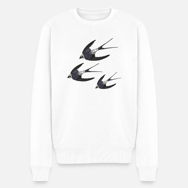 Vögel - Männer Premium Bio Pullover - Weiß