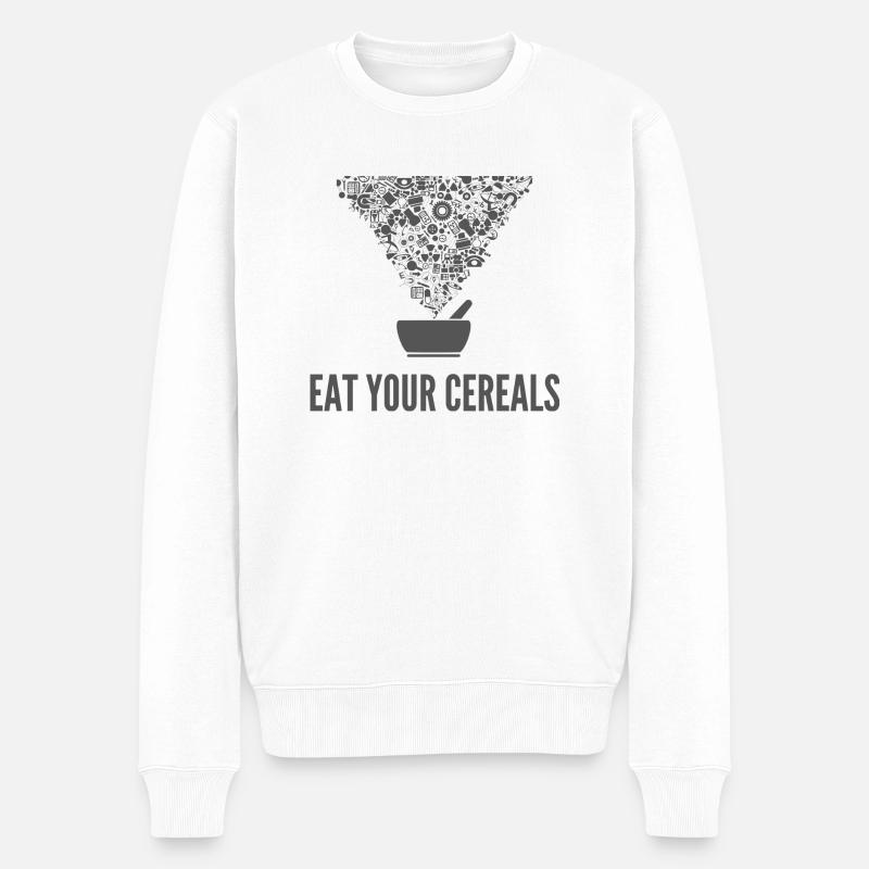 Eat Your Cereals - Männer Premium Bio Pullover - Weiß