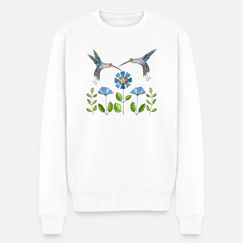 Vögel - Männer Premium Bio Pullover - Weiß