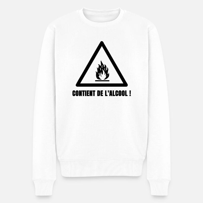 Contient de l’alcool - Pull Premium bio Homme - blanc