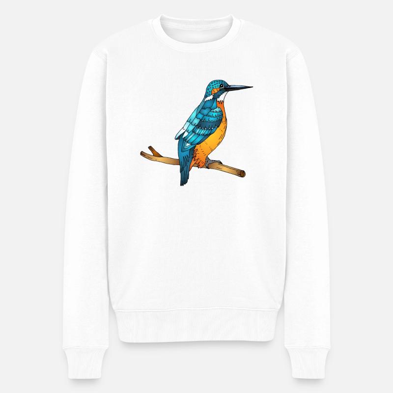 Vogel - Männer Premium Bio Pullover - Weiß
