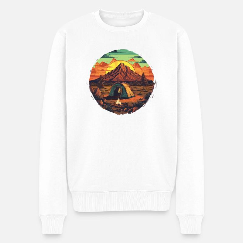 Camping - Männer Premium Bio Pullover - Weiß