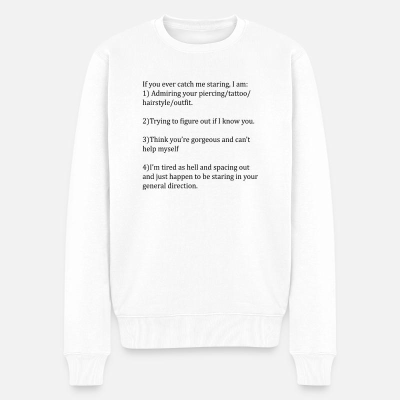 TEXT - Männer Premium Bio Pullover - Weiß