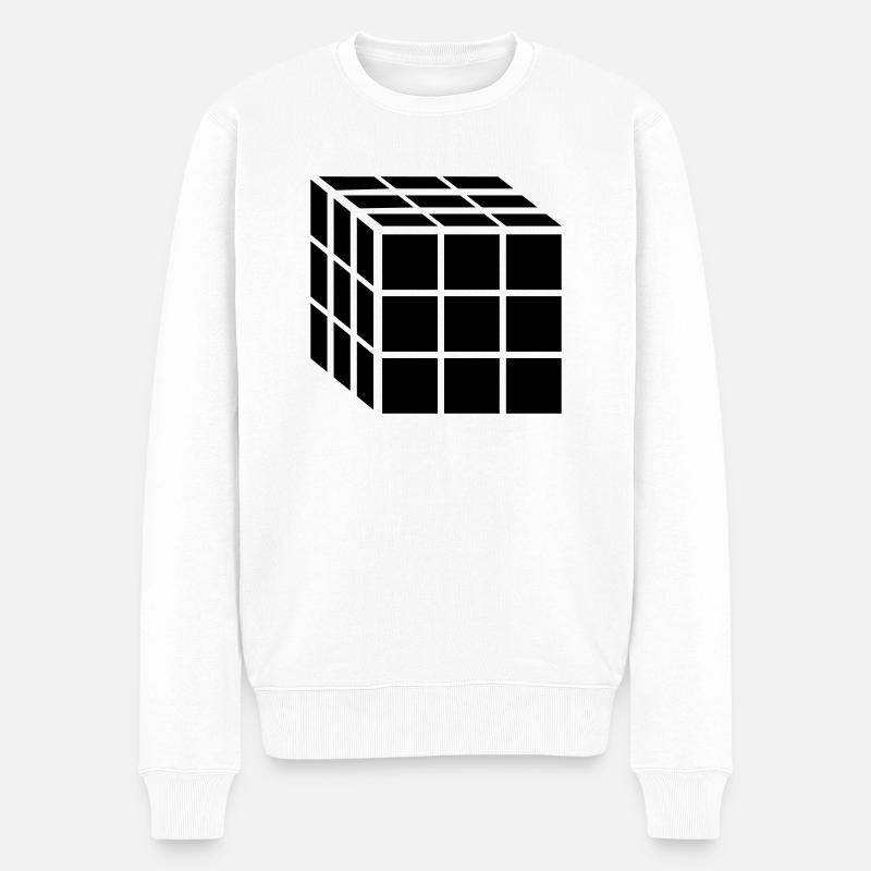 Cube de bloc 3x3 - Pull Premium bio Homme - blanc