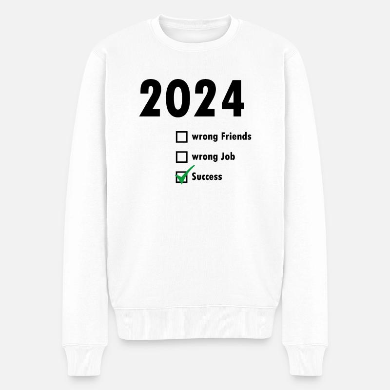 2024 Success - Männer Premium Bio Pullover - Weiß