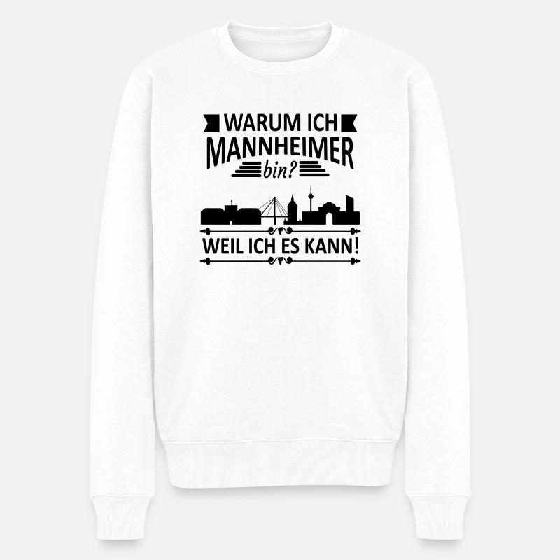 Mannheim Monnem Mannheimat - Pull Premium bio Homme - blanc