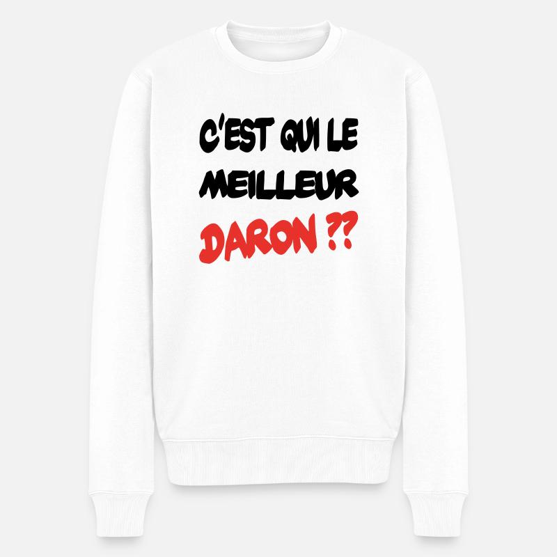 C'est qui le meilleur daron ?? - Pull Premium bio Homme - blanc
