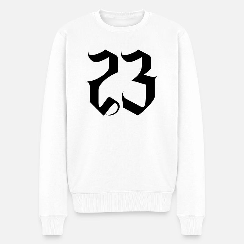 23 - Männer Premium Bio Pullover - Weiß