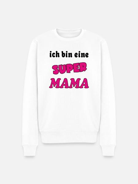 Ich bin eine Super MAMA - Men's Premium Organic Jumper - white