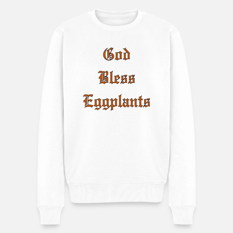 GodBlessEggplants - Männer Premium Bio Pullover - Weiß