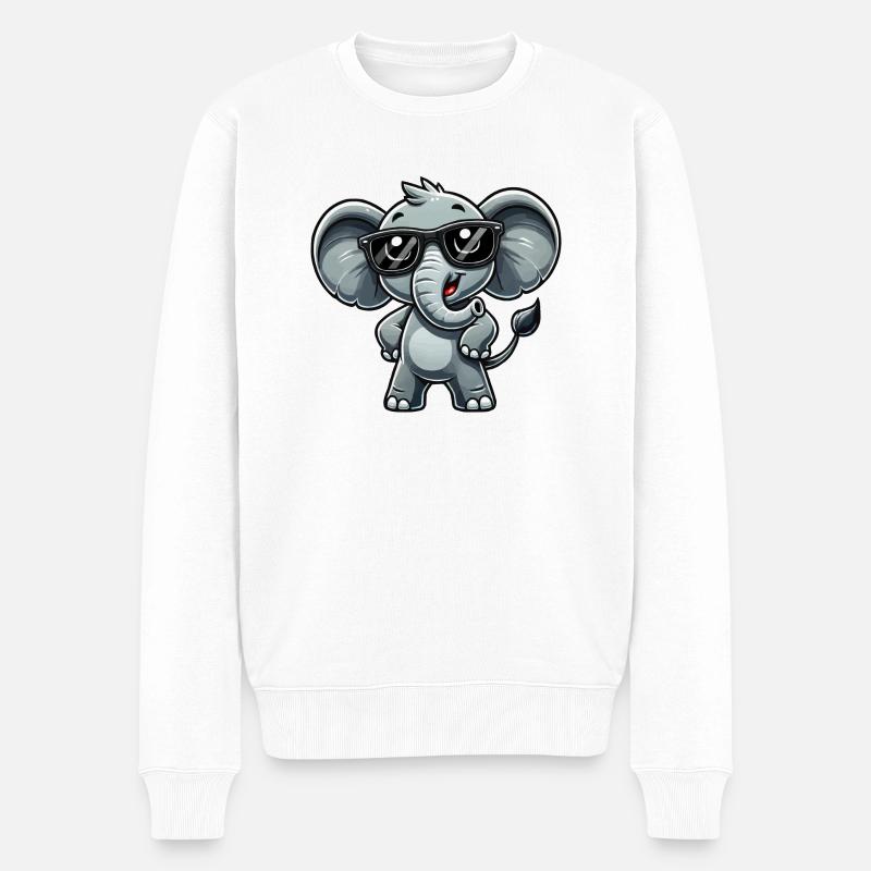 Lunettes de soleil éléphant - Pull Premium bio Homme - blanc