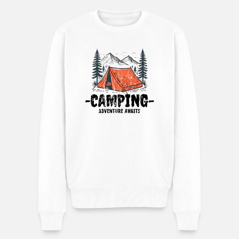 Camping-Kader - Männer Premium Bio Pullover - Weiß