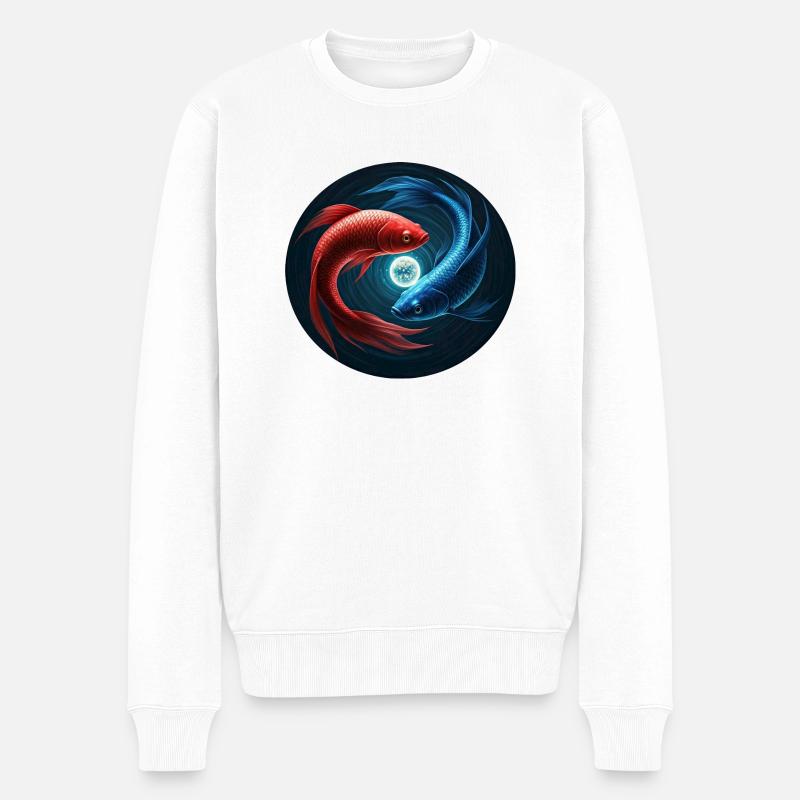 Fisch - Männer Premium Bio Pullover - Weiß