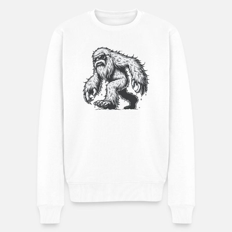 Yeti - Männer Premium Bio Pullover - Weiß