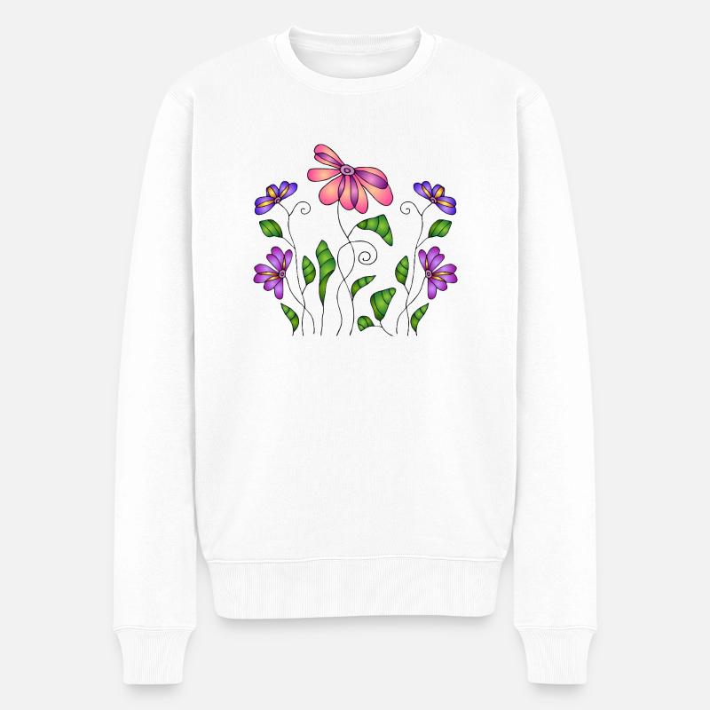 Fleur - Pull Premium bio Homme - blanc