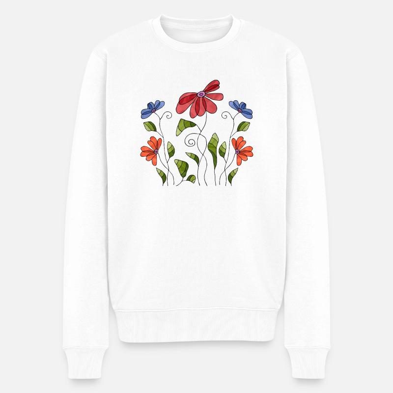 Fleur - Pull Premium bio Homme - blanc