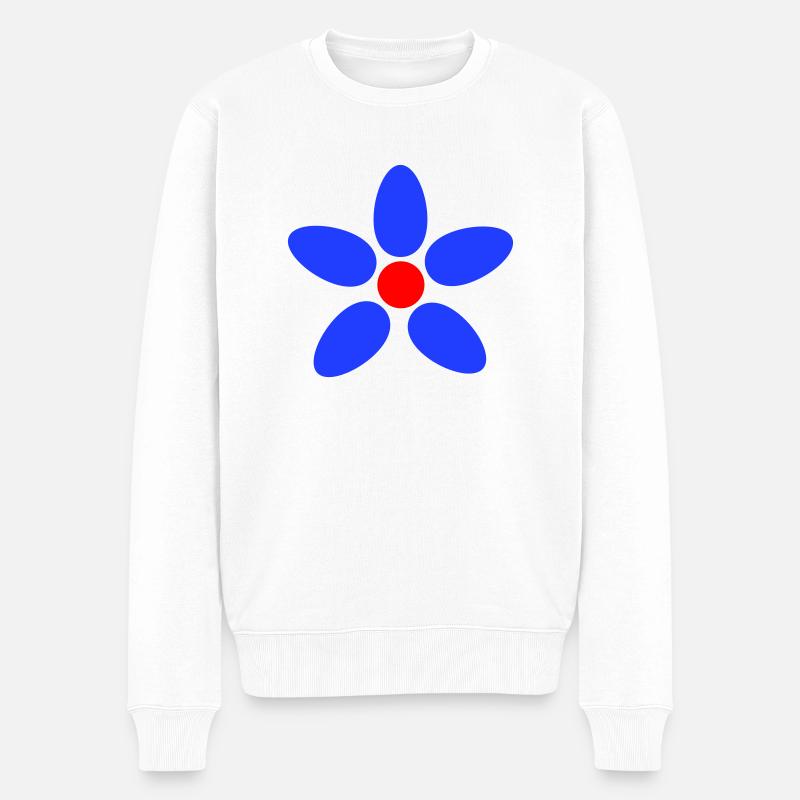 Blume - Männer Premium Bio Pullover - Weiß