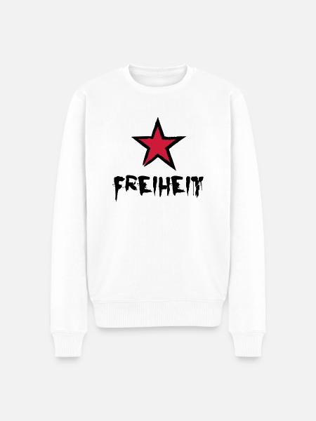 Freiheit - Männer Premium Bio Pullover - Weiß