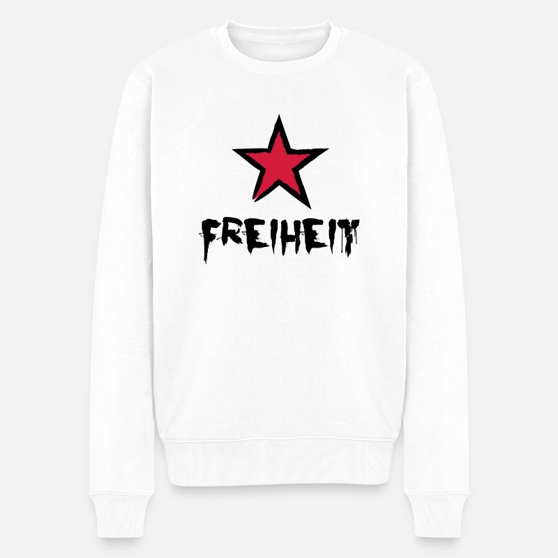 Freiheit - Männer Premium Bio Pullover - Weiß