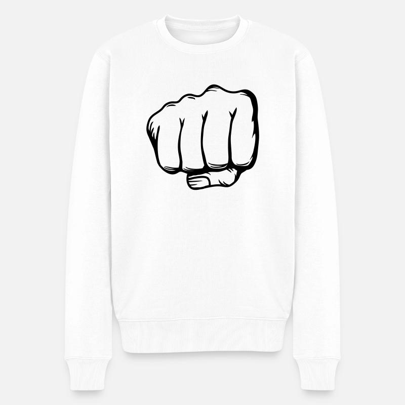 poing - Pull Premium bio Homme - blanc